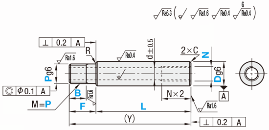 パイプシャフト　片端おねじ・片端めねじパイプ:関連画像