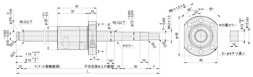 転造ボールねじ　 STD. ナット　軸径φ15　リード5・10・20:関連画像