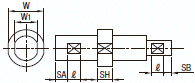 駆動軸ツバ付１段タイプ:関連画像