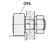 カムフォロア　頭部六角穴付　フラットタイプ:関連画像