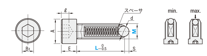 ボールプランジャ　六角ボルトタイプ:関連画像