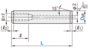 ノックピン　プラス公差　端部形状：両端テーパ　はめあい公差：p6:関連画像