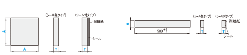 高耐磨耗ウレタン・ブルコラン・耐熱ウレタンシート　Ａ，Ｂ寸指定 外形図