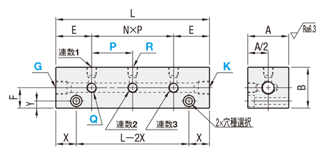 油圧・水圧用ブロックマニホールド　－横貫通穴・Ｌ字穴タイプ－:関連画像