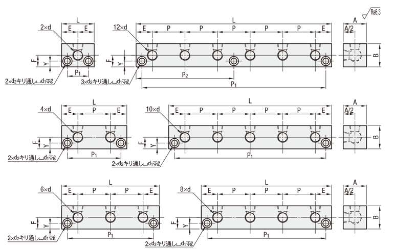 油圧・水圧用/エア用ブロックターミナル　－Ｌ字穴タイプ－:関連画像