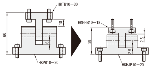 ヒンジベ－ス　－Ｈ寸コンパクトタイプ－　１山Ｗ・Ｈ寸指定:関連画像