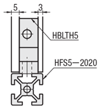 ５シリーズ（溝幅６ｍｍ）　－１列溝用－　　押出型偏芯ブラケット:関連画像