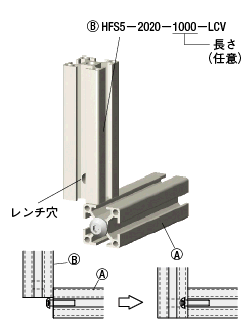 ５シリーズ（溝幅６ｍｍ）ブラインドジョイント部品　　タッピングジョイント:関連画像