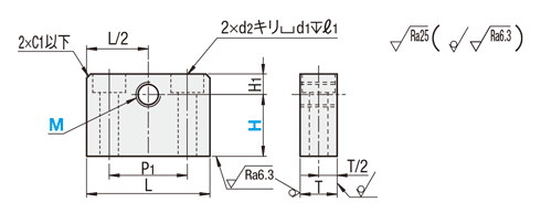 調整ねじ用ブロック　ザグリ穴付タイプ:関連画像