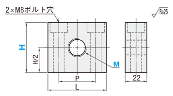 位置決め調整ねじブロック　ザグリ穴タイプ:関連画像