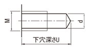 治具用位置決めピン　並級　ボルト止めタイプ　ツバなしタイプ:関連画像