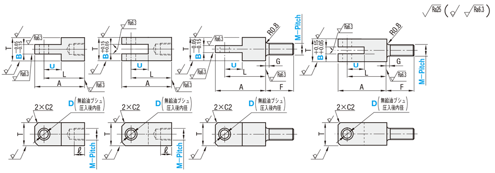 ナックルジョイント　無給油ブシュ圧入タイプ:関連画像