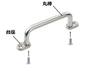 プレート付丸棒取手:関連画像