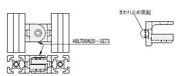 ５シリーズ（溝幅６ｍｍ）用フリーアングルブラケット 関連画像3_使用例