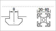 ６シリーズ（溝幅８ｍｍ）用　アルミフレーム用先入れロックナット:関連画像