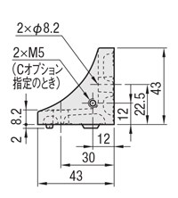 ８－４５シリーズ（溝幅１０ｍｍ）－１列溝用－片側突起付ブラケット:関連画像