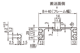 平ベルトコンベヤ　ＳＶシリーズ　蛇行抑制桟付ヘッド駆動２溝フレーム　φ３０:関連画像