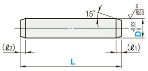 ノックピン　プラス公差　端部形状：両端テーパ　はめあい公差：+0.002/0:関連画像