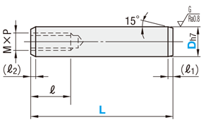 ノックピン　マイナス公差　端部形状：両端テーパ　はめあい公差：h7:関連画像