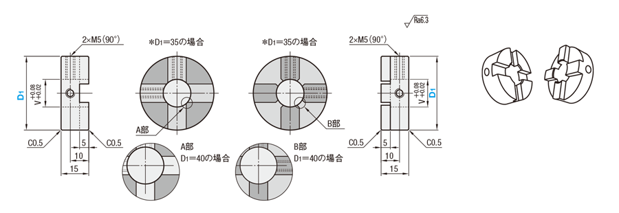 植込み式ロールブラシ 外形図2