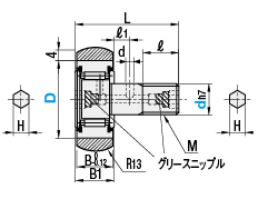 樹脂付カムフォロア　圧入Ｒタイプ:関連画像