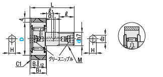 ウレタン付カムフォロア　六角穴付フラットタイプ:関連画像