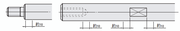 シャフト　片端段付・両端めねじ/片端段付・片端めねじ 関連画像1_硬度低下範囲