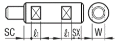 シャフト 片端段付めねじスパナ溝付き 関連画像2_追加工詳細