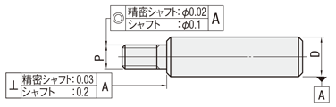 シャフト　片端おねじ逃げ溝　キリ穴付きタイプ・スパナ溝付きタイプ 関連画像1_同軸度・直角度