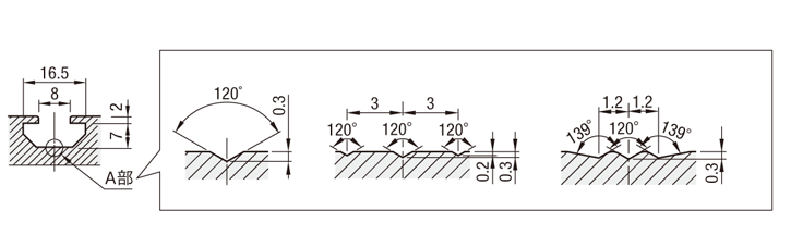 アルミフレーム　６シリーズ　Ｌ字形状　６０×６０×３０ｍｍ:関連画像