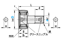 カムフォロア　ソリッド偏心形カムフォロア　クラウンタイプ:関連画像