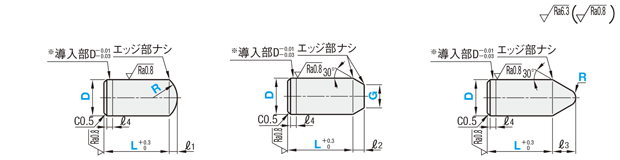 位置決めピン　高硬度ステンレス　ストレート先端形状選択　－圧入－:関連画像