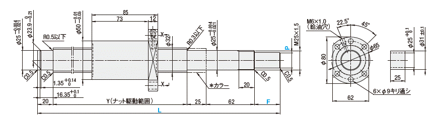 【エコノミーシリーズ】 台湾製 転造ボールねじ 軸径φ32 リード5・10・32:関連画像