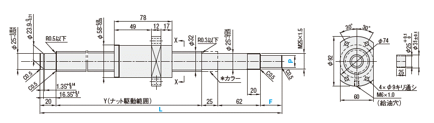 【エコノミーシリーズ】 台湾製 転造ボールねじ 軸径φ32 リード5・10・32:関連画像