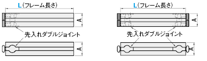 ８－４５シリーズ（溝幅１０ｍｍ）組込み済みフレーム　先入れダブルジョイントタイプ:関連画像