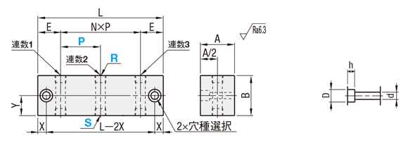 油圧・水圧用ブロックターミナル　－縦貫通穴タイプ－:関連画像