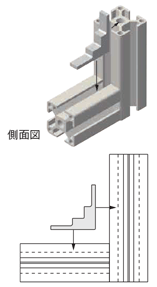 ８シリーズ（溝幅１０ｍｍ）　４０・８０角アルミフレーム用後入れブラインドブラケット:関連画像