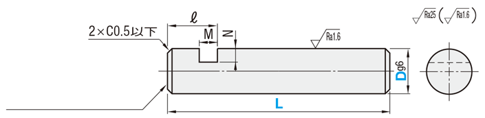 【クリーン洗浄品】ヒンジピン　キー止めタイプ:関連画像