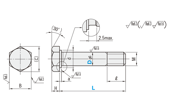 【クリーン洗浄品】六角穴付リーマボルト:関連画像