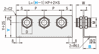 【クリーン洗浄品】継手付ブラケット　ワンタッチ継手タイプ　１:関連画像