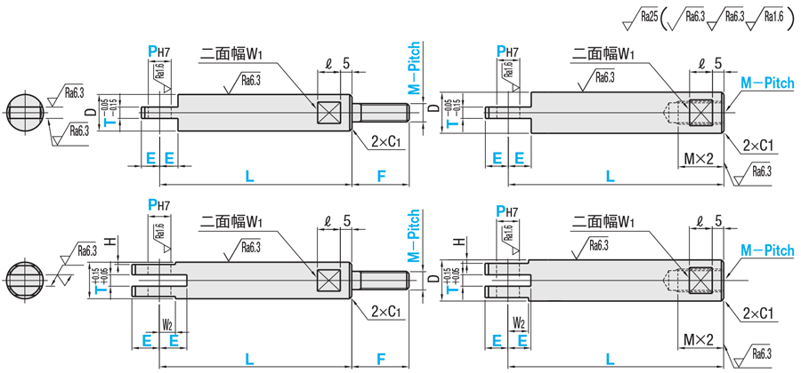 リンク　リンクバ－　おねじ一山タイプ:関連画像