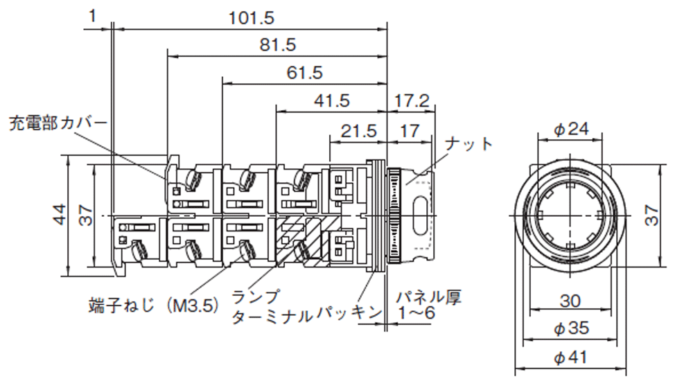 Φ30 押しボタンスイッチ AR30形 