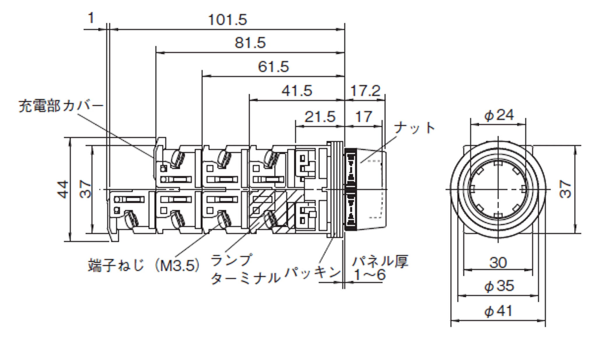 Φ30 押しボタンスイッチ AR30形 