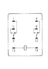 MY ミニパワーリレー　基準形　端子配置・内部接続図