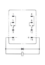 MY ミニパワーリレー　形MY2-D　端子配置・内部接続図