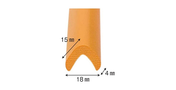 安心クッションL字型90cm 極細（イエロー）の製品イメージ