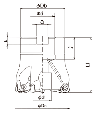 EXSKS-05タイプ ボアタイプフライス 外形図