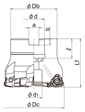 EXSKS-07タイプ ボアタイプフライス 外形図