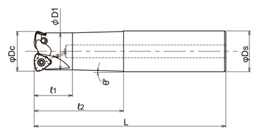 EXSKS-07タイプ シャンクタイプフライス 外形図-1