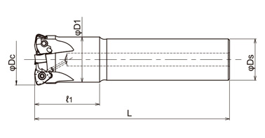 EXSKS-07タイプ シャンクタイプフライス 外形図-2